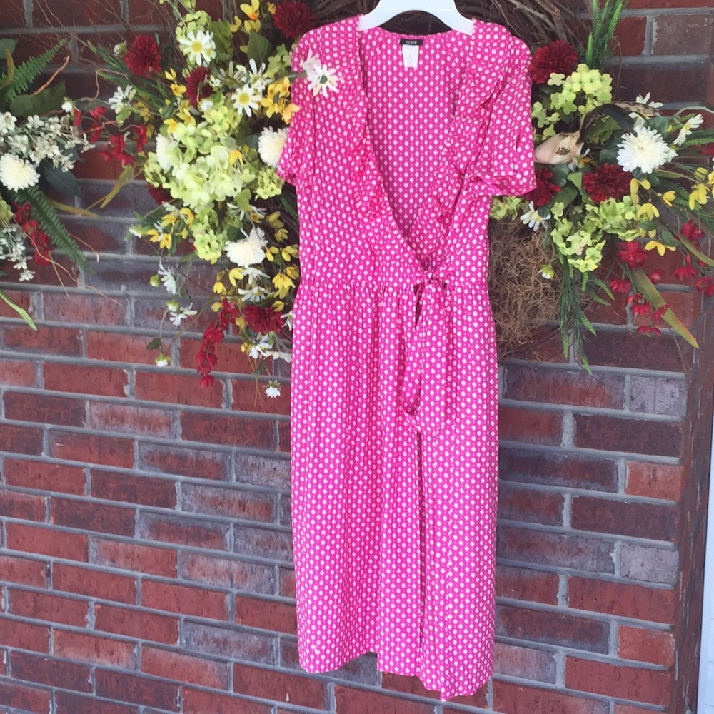 J. Crew 100%% Silk Wrap Dress